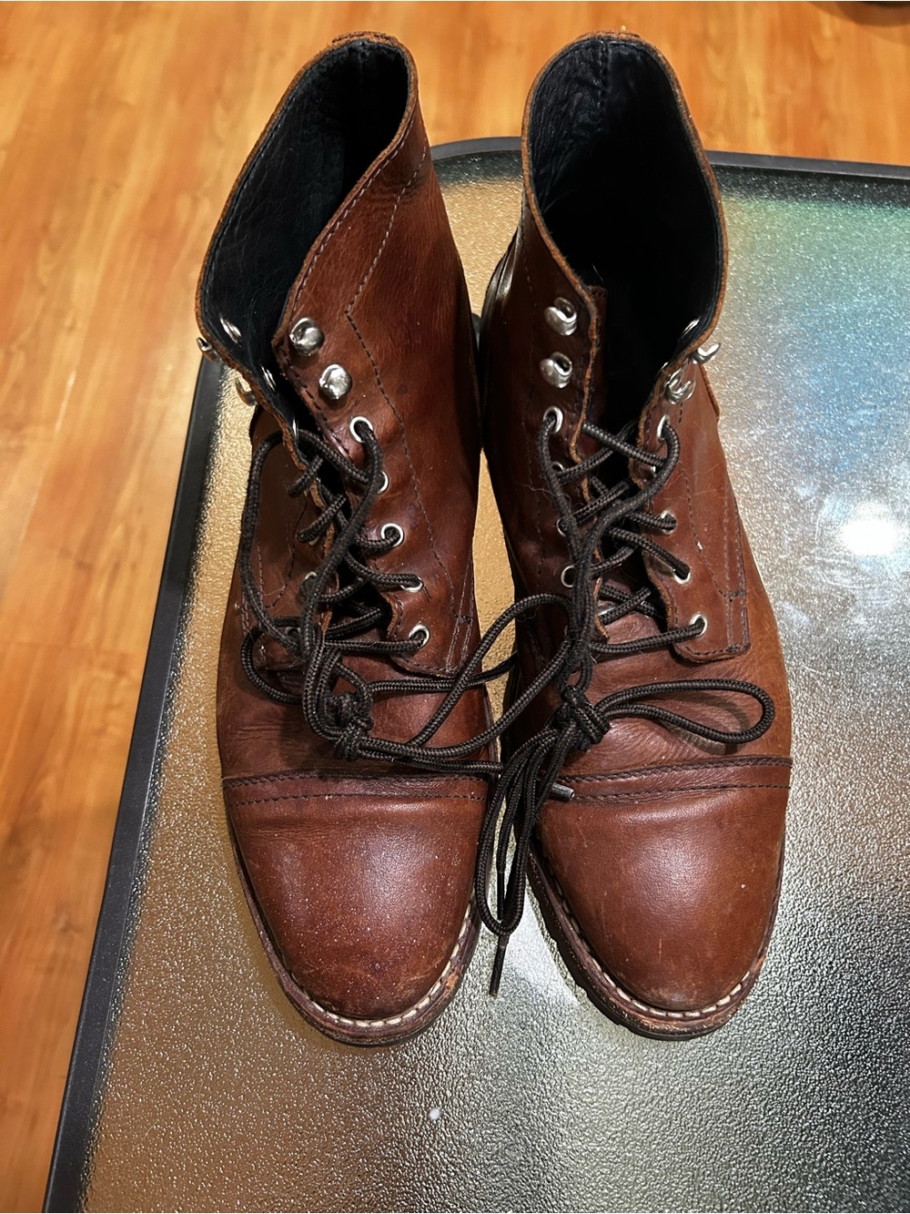 Thursday Boot Company Men's Dark Brown Leather Lace-Up Work Boots